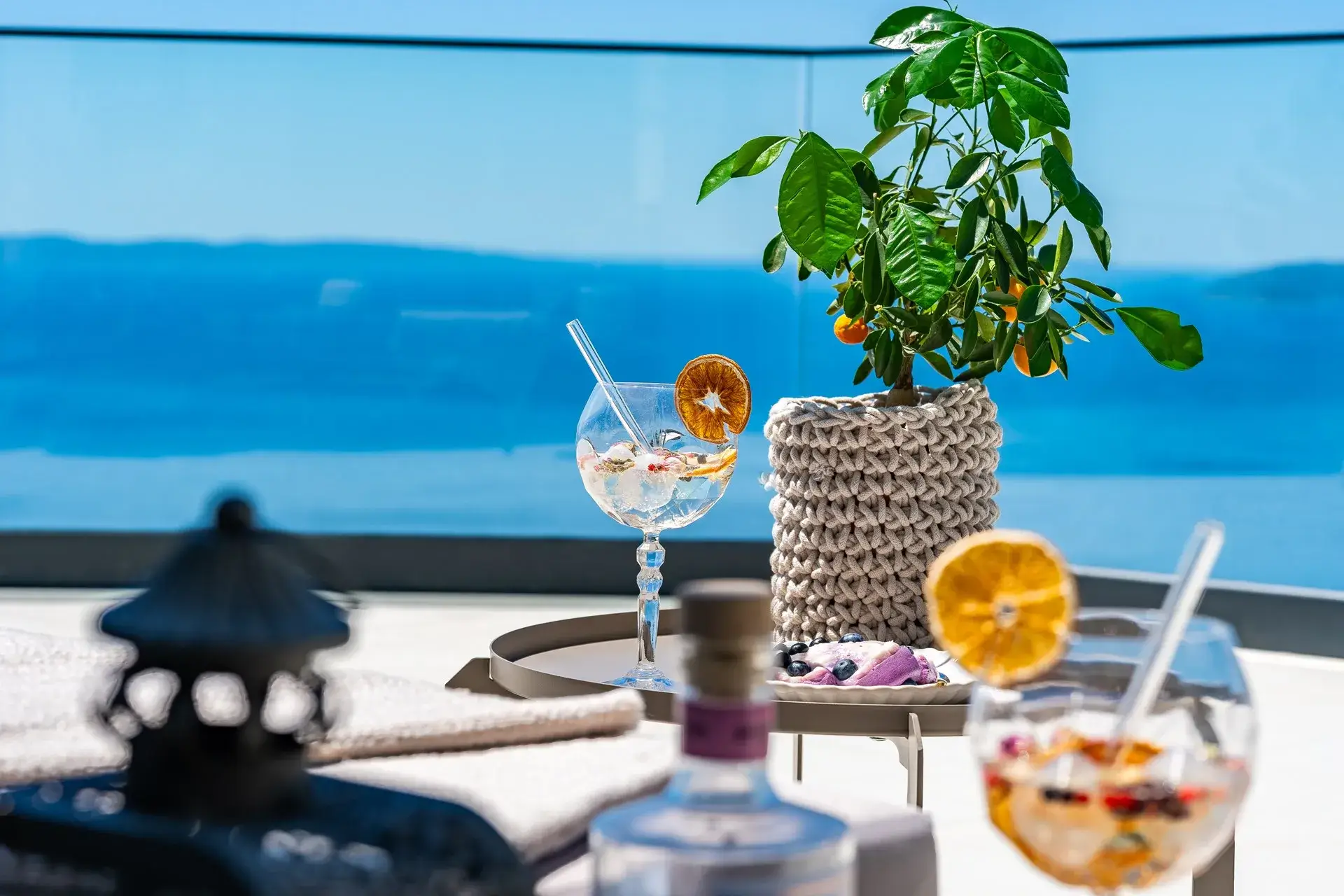 Apartman B Ruskamen– terasa s pogledom na more